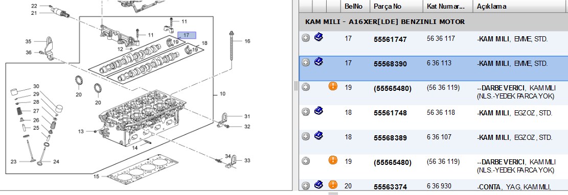 Eksantrik Mili Emme Std Insignia A Mokka A16XER (636113)