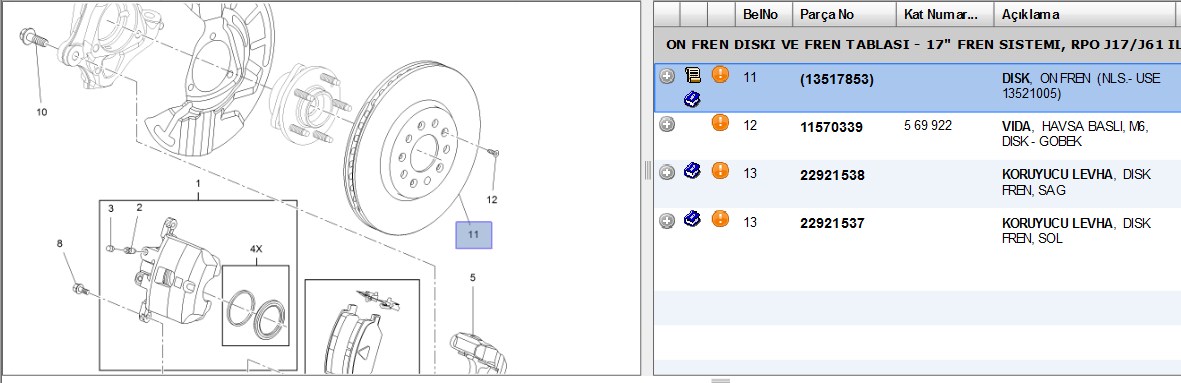 FREN DISKI (5D 321MM) INSIGNIA B 17-
