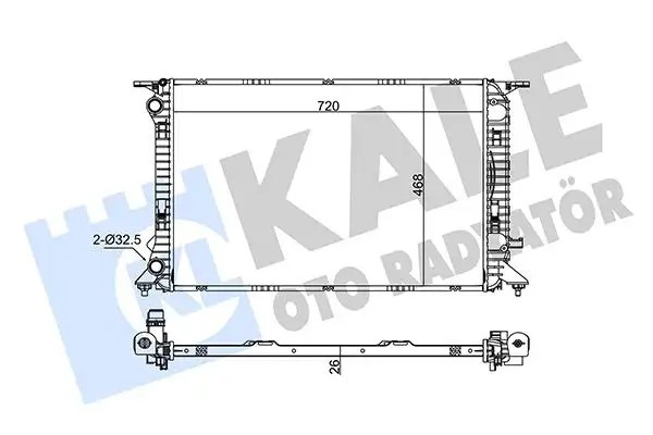 KALE Audi A4 A5 A6 Q3 Q5 1.8/2.0 TFSI TDI Su Radyatörü 720×468×26 mm