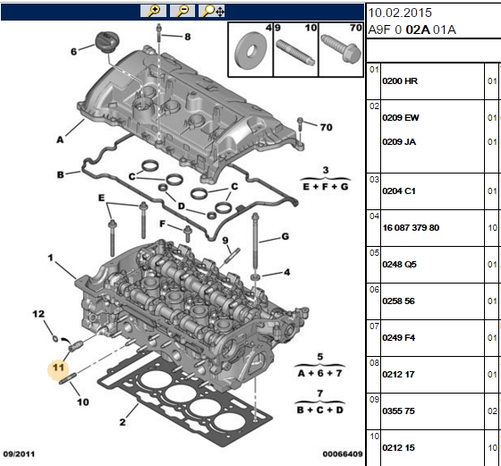 Silindir Kapağı Basınç Klapesi (Peugeot P207, P208, P308, P3008, P508, P5008, Partner, RCZ, Citroen C3, C4, C5, X7, DS3, DS4, DS5, Berlingo B9 1.4, 1.6 EP3-EP6)