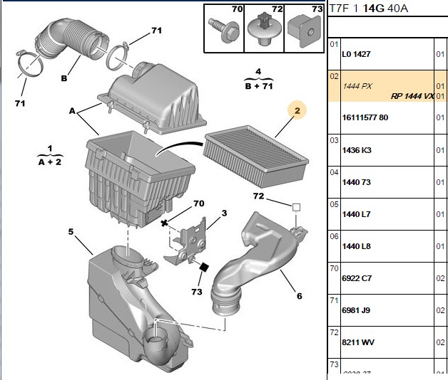 PSA Hava Filtresi (Peugeot P307 04-, P308 I, Citroën C4 I, C4 Picasso I, C4 Grand Picasso I 2.0 16V EW10A)