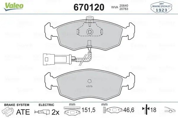 VALEO Ford Fiesta 1.4 ve 1.25 Ön Fren Balatası 18 mm