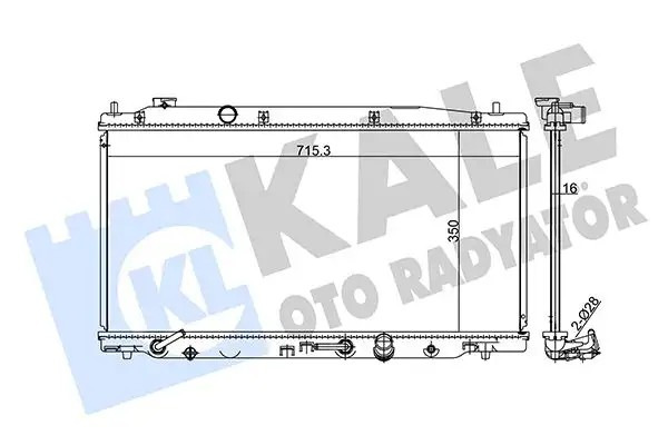 KALE Honda Jazz 1.4 Su Radyatörü 350×715.3×16 mm Lehimli