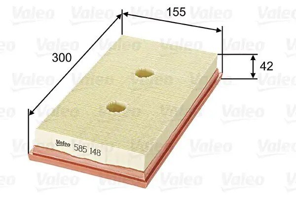 VALEO Skoda Octavia ve Volkswagen Golf 5 1.6 Fsi Hava Filtresi 300x156x42 mm