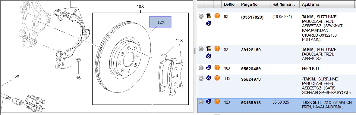 FREN DISKI ON (6D 284MM) PUNTO  GRANDE PUNTO  CORSA D 05-