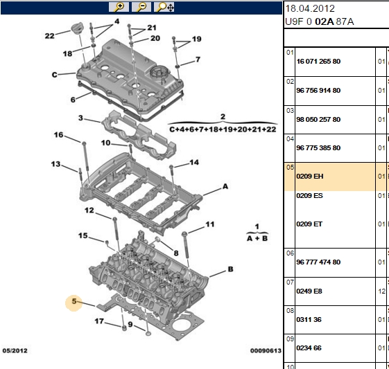 Silindir Kapak Contası (110 mm, Peugeot Transit V347, 22 TDCI, Euro 5, Boxer, Jumper 22 HDI, Euro 4)