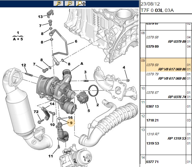 Turbo Yağ Geri Dönüş Rekoru 2008 207 208 3008 308 5008 508 RCZ 1.6 16V EP6CDT
