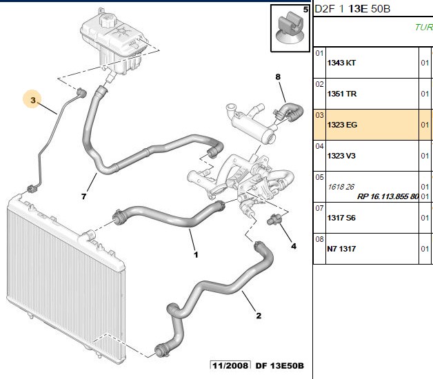 GENLESME SISESI HORTUMU P407 C5 II 16 HDI DV6TED4