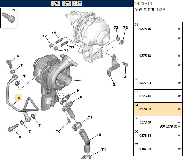 FEBI Turbo Yağ Borusu (Citroën C3, DS3, Peugeot 206, 307, 308)