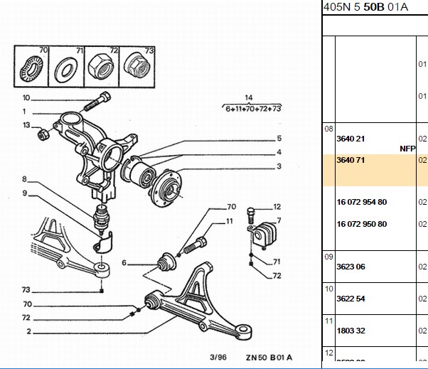 PSA Citroen C5 I - II Xantia I - II 406 EM YM XM I - II Alt Rotil M40x1.5 A