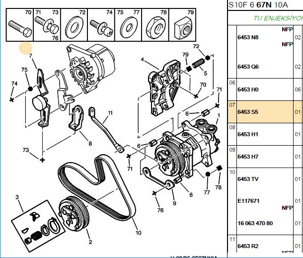 Alternatör Avare Rulmanı (SAC) (Peugeot P605, Citroën XM 3.0 3.0 V6)