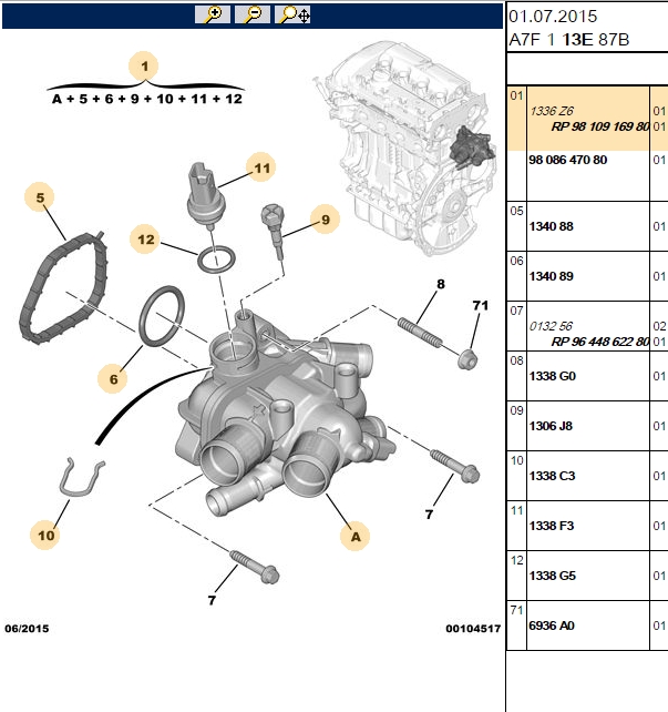 TRITON Termostat (Peugeot 2008 16 THP 14 16V 16 16V PP207)