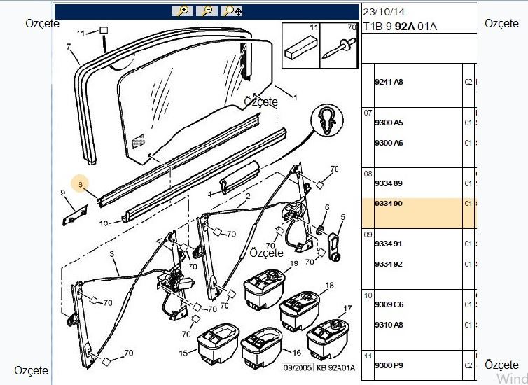 BİTAPART Ön Sağ Cam Sıyırıcı Çitası P206 P206