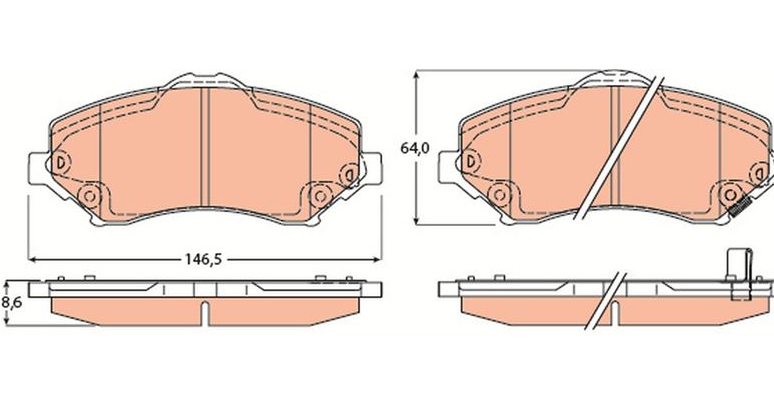 TRW Ön Fren Balatası 146 mm (Jeep Cherokee, Jeep Wrangler III)