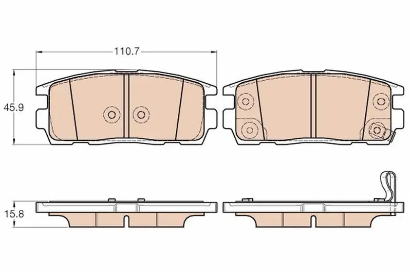 TRW Chevrolet Captiva ve Opel Antara 2.0 Arka Fren Balatası 110,7 mm