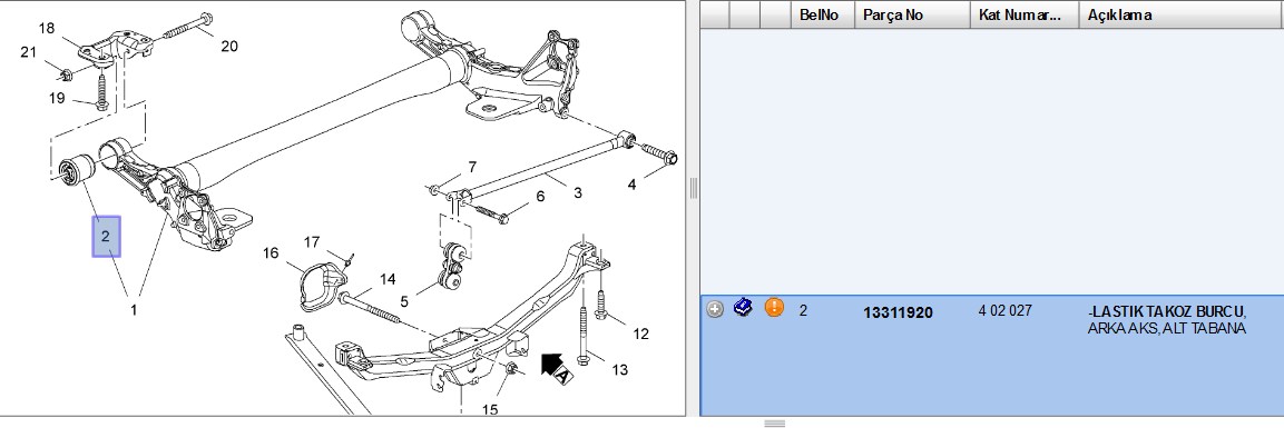 BURC ARKA DINGIL B16DTH ASTRA J (402027)