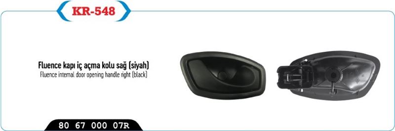 Kapı İç Açma Kolu Sağ Siyah (Fluence)