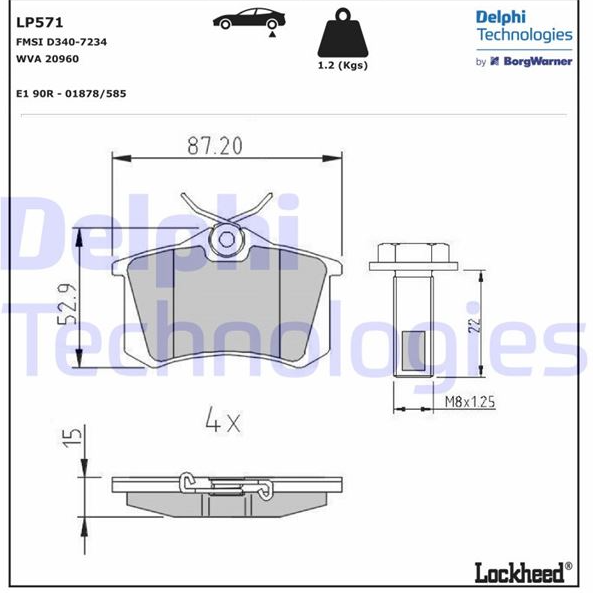 Fren Balatası Arka (87 mm) (VOLKSWAGEN PASSAT, RENAULT MEGANE II, PARTNER TEPE)