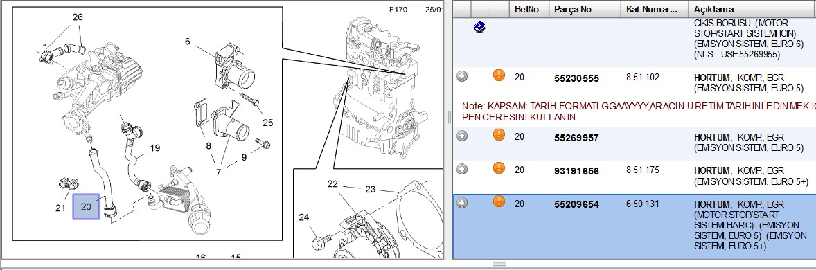 EGR Yağlama Borusu Combo (Peugeot A16FD)