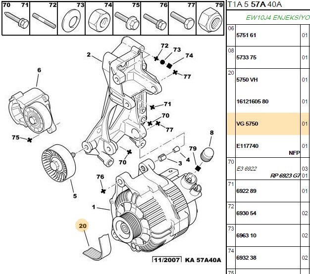 Alternatör (V) Kayışı (Alfa Romeo, Audi, Chevrolet, Citroën, Daewoo, Fiat, Isuzu, Lada, Opel, Peugeot, Saab, Suzuki)
