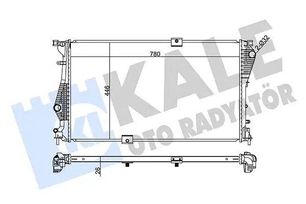 KALE 780×446×26 mm Soğutma Kanatçıkları Lehimlenmiş Su Radyatörü