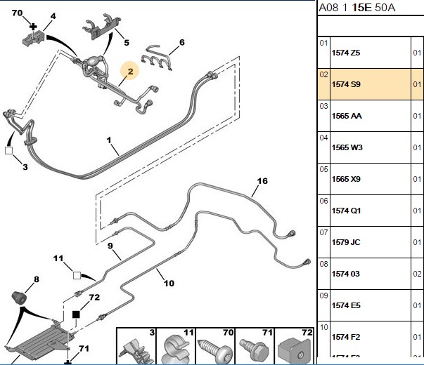 PSA Yakıt Borusu (Peugeot 1007, C2, C3 1.4 HDI)