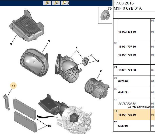 BİTAPART Polen Filtre Kapağı (Peugeot 301, 16 VTI DV6DTED)