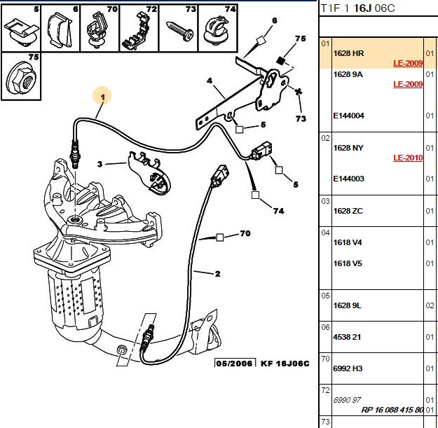 PSA Peugeot 307 1.6 ve Citroen C4 1.6 İçin Oksijen Sensörü Isıtılmış 410 mm