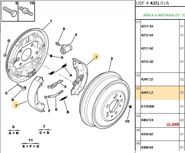 Frow Pabuçlu Balata (254x57 mm) (Peugeot Boxer, Citroën Jumper, Fiat Ducato 2.0 D, 2.0 JTD, 2.3 JTD)