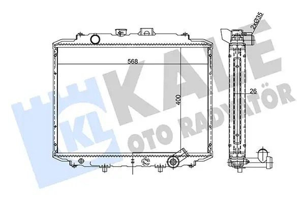 KALE Mitsubishi L300 2.5 Su Radyatörü 400x568x26 mm