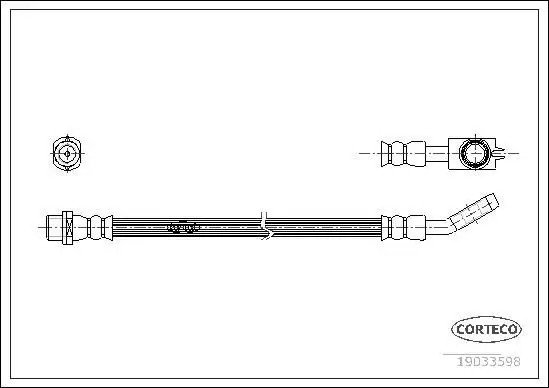 CORTECO Volkswagen Passat ve Audi A4 1.8 Arka Fren Hortumu 222 mm