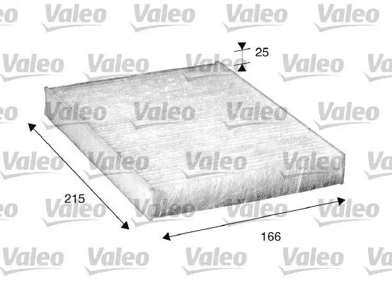 VALEO Fiat Punto 1.2, Idea 1.3 MultiJet, Doblo 1.4 Kabin Filtresi 215×164×25 mm