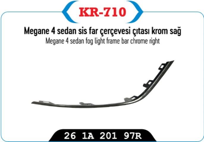 Sis Far Çerçevesi Citasi Krom Sağ Sedan Model Megane IV
