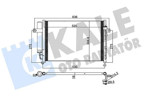 KALE Hyundai Getz 1.3, 1.4 Klima Radyatörü 520×344×18 mm