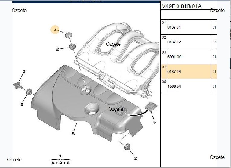 Motor Üst Kapak Klips (Partner Berlingo DW8)