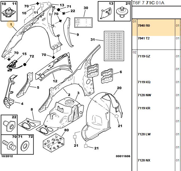 Bitapart Ön Çamurluk Sol Peugeot 307 07-