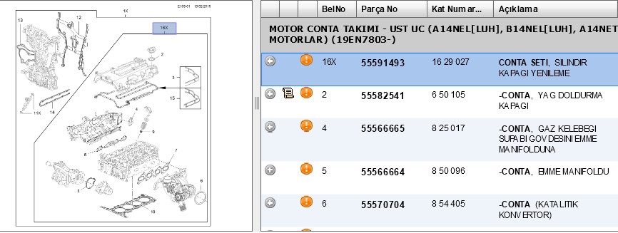 Reinz Supap Lastıklı Üst Takım Conta (Opel Astra J, Insignia)