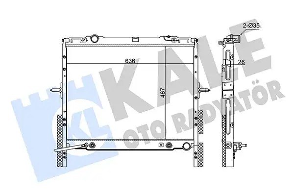 KALE Kia Sorento 2.5 Crdi Soğutma Kanatçıkları Lehimlenmiş Radyatör 467×636×26 mm