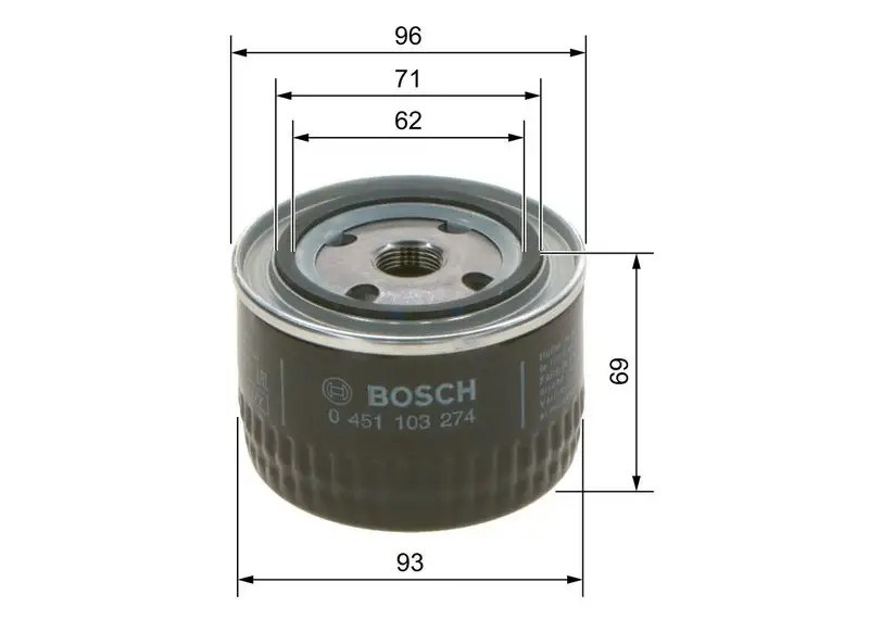BOSCH Renault Broadway, Spring ve Toros 1.4 Yağ Filtresi 69 mm