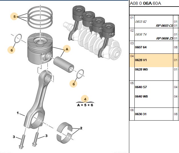 PISTON 75.00 MM (STD) PEUGEOT P206 P307 PARTNER II P308 P3008 P5008 CITROEN BERLINGO II C4 C5 II 1.6 HDI DV6TD DV6TED 04-