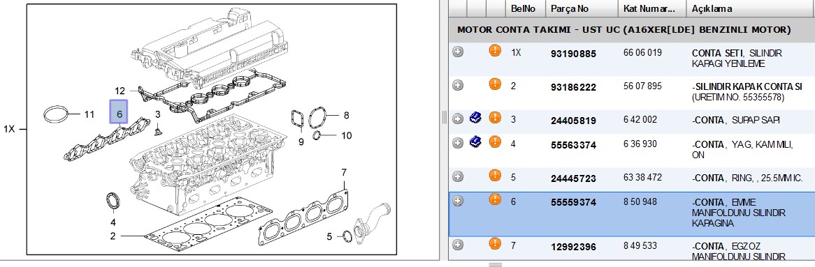 EMMEN MANIFOLD CONTA OPEL ASTRA H-J INSIGNIA 16 16V A16XER Z16XER Z16XE (SILIKON)