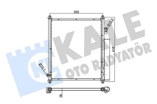KALE Honda Jazz 1.4 Klima Radyatörü 337×398×16 mm Alüminyum Kurutuculu