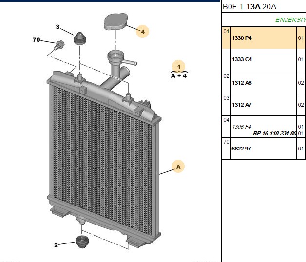 SU RADYATORU (150X890) CITROEN C1 PEUGEOT 107 (ENo:8MK376749651)