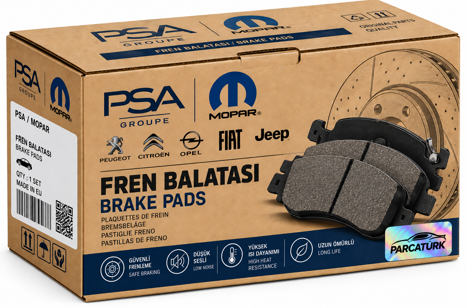 Fren Balatası Arka (87 mm) (Volkswagen Passat, Peugeot P307, Renault Mégane II, Peugeot Partner Tepe, Citroën Berlingo)
