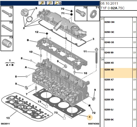 Silindir Kapak Contası (DW10TD, 2.0 HDI, 1.35 mm)