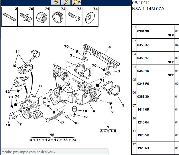 EMME MANIFOLD TKCONTA PEUGEOT PARTNER CITROEN BERLINGO XSARA 19 D DW8