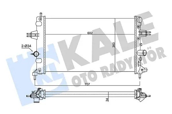 KALE Opel Astra G ve Zafira A 1.6 Su Radyatörü 602x360x34 mm