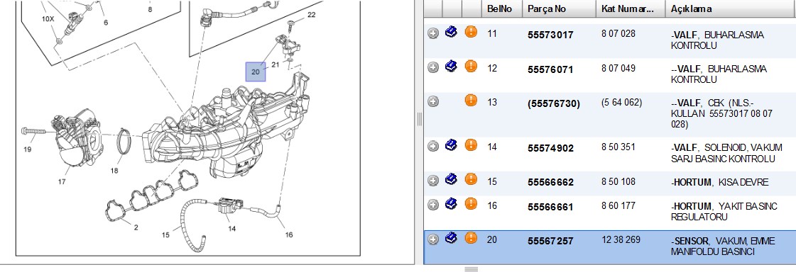 FEBI Opel Astra J ve Insignia 1.4 MAP Sensörü 20 kPa