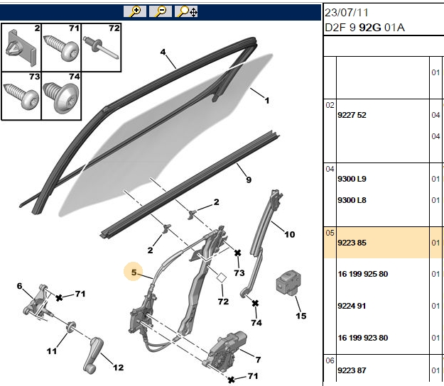 VALEO Cam Mekanizması (Arka) (Sol) Peugeot 407 ( )