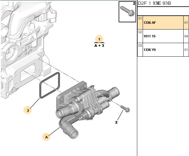 Termostat (Uzun Tip, 83°C) (Peugeot Partner Tepe, Focus 1.6 HDI, DV6)